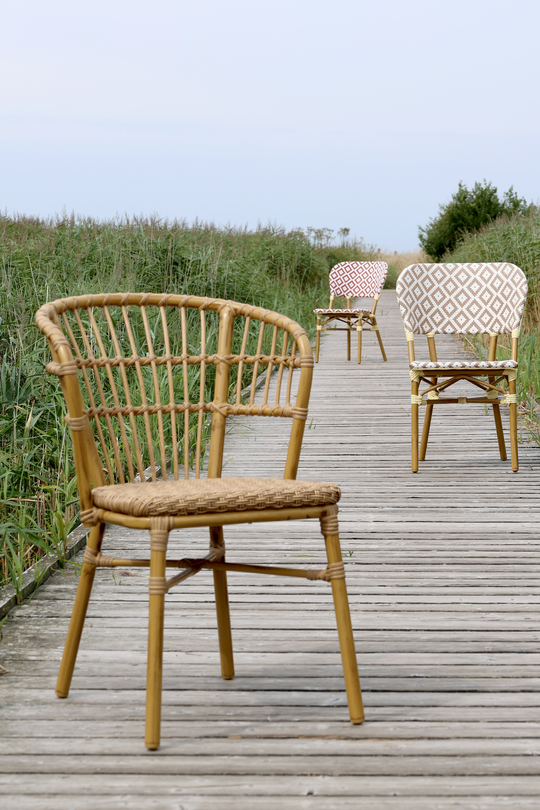 La Rochelle Bistro wicker chair - 45 cm H82/L62/B53 cm - Natural - 2 pcs - 3