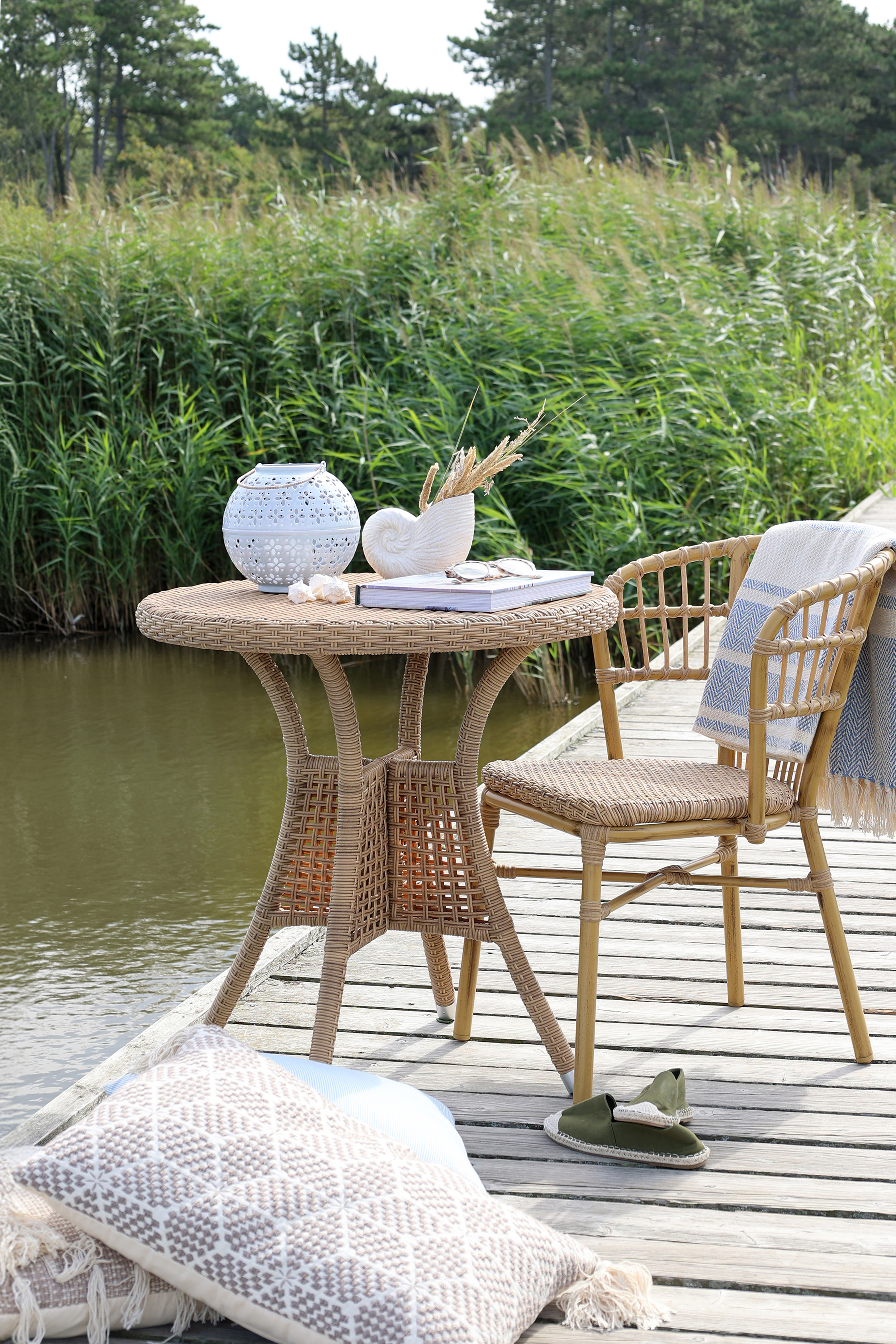 La Rochelle Bistro wicker chair - 45 cm H82/L62/B53 cm - Natural - 2 pcs - 4