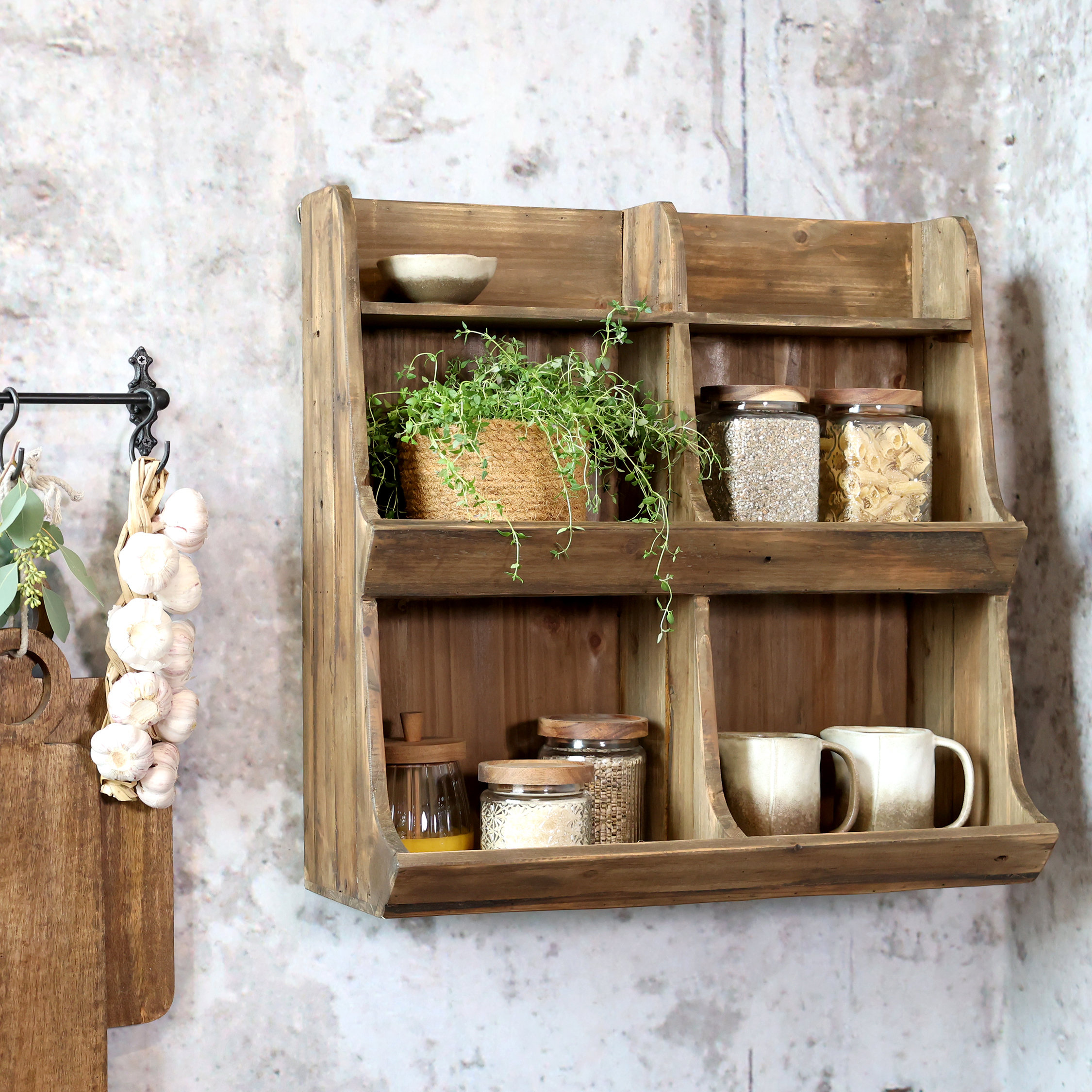 Bookcase with 6 compartments - H61,5/L63/B25,5 cm - Natural