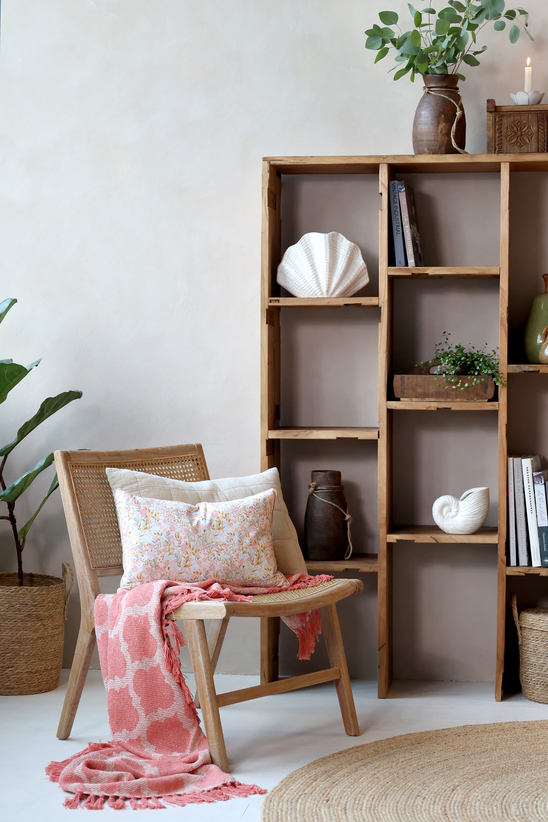 Bookcase with 8 shelves - H165/L100/W30 cm - Natural - 4