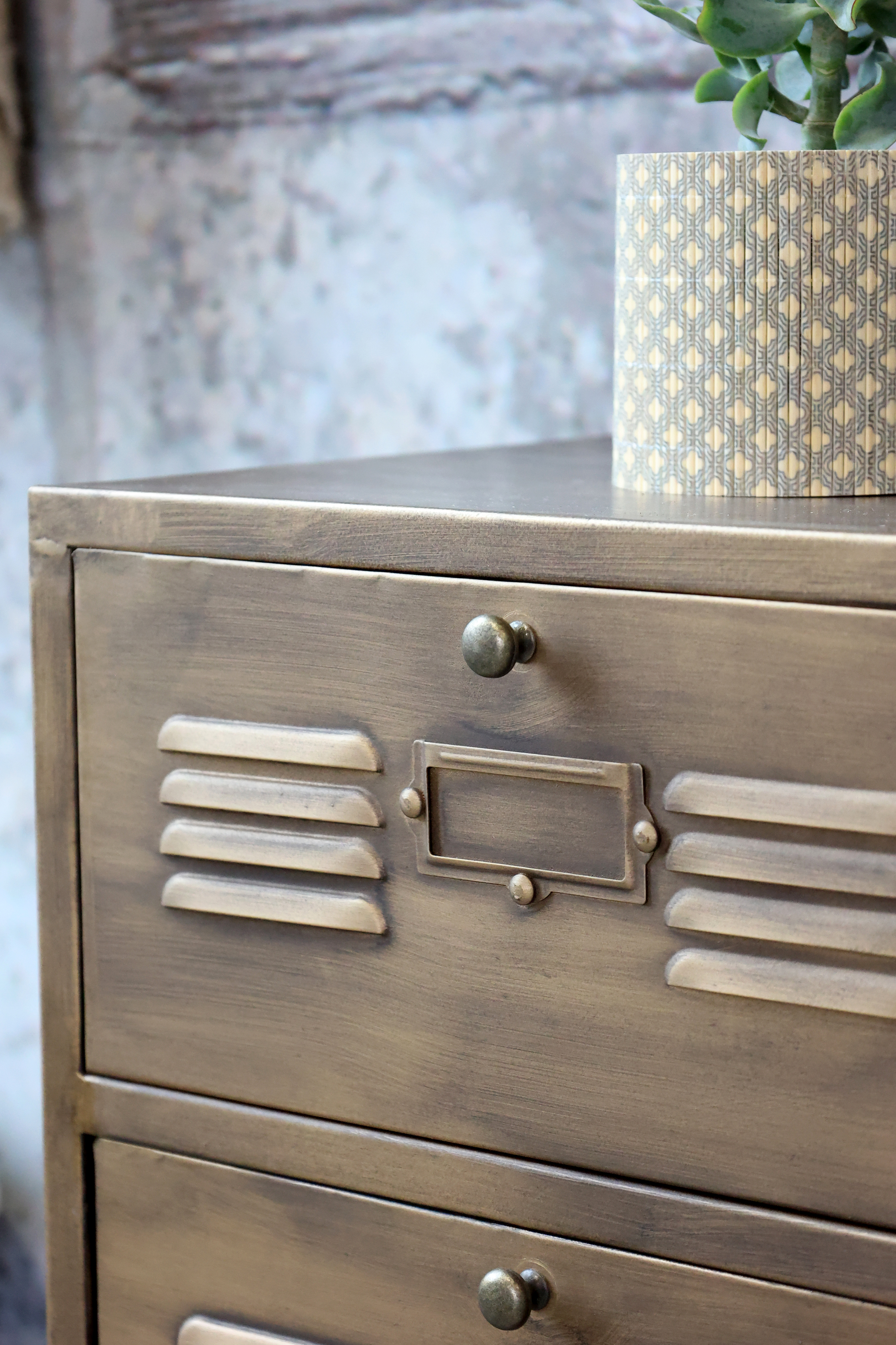 Chest of drawers with 6 drawers - H77,5/L70/B34 cm - Antique Brass - 5