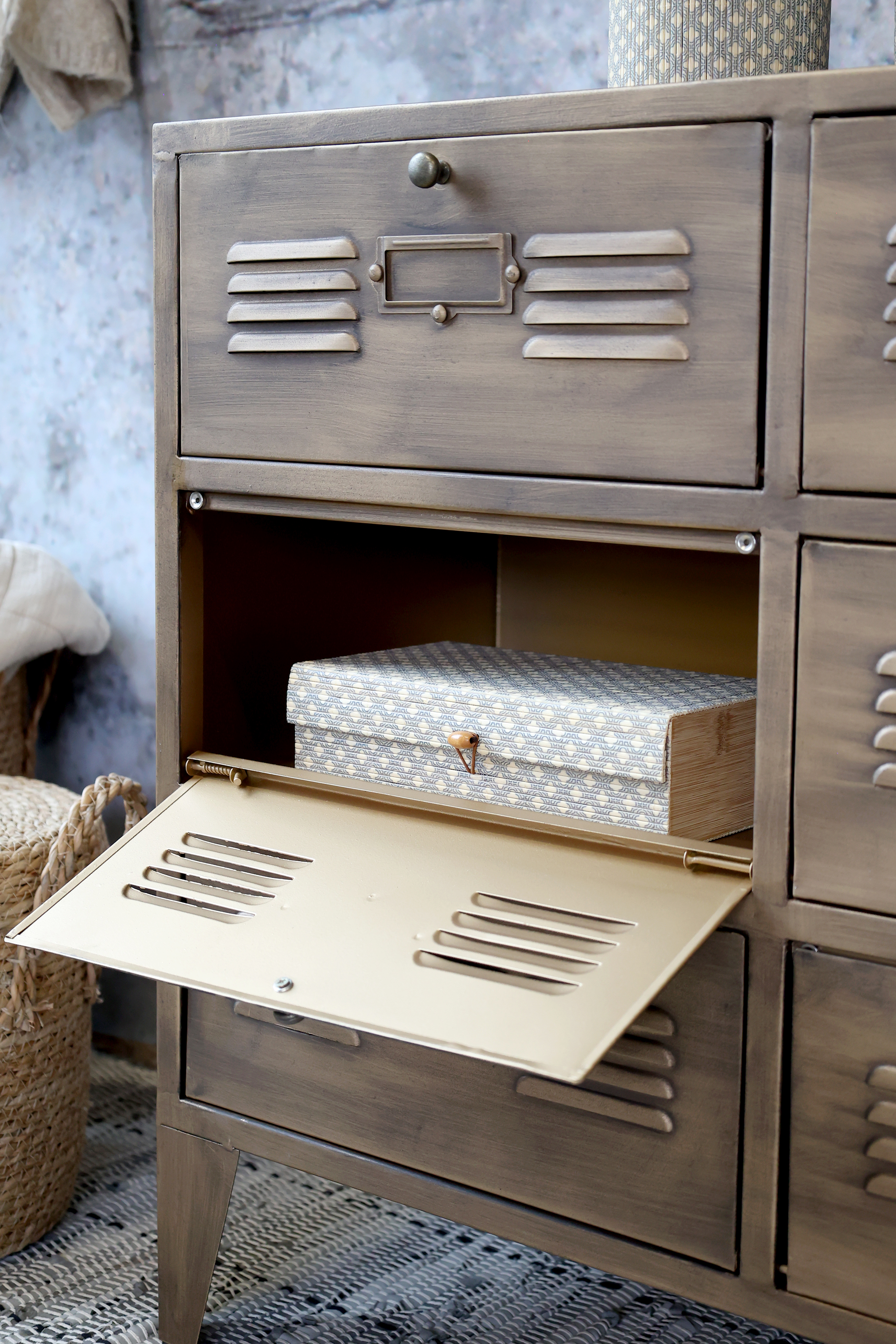 Chest of drawers with 6 drawers - H77,5/L70/B34 cm - Antique Brass - 4