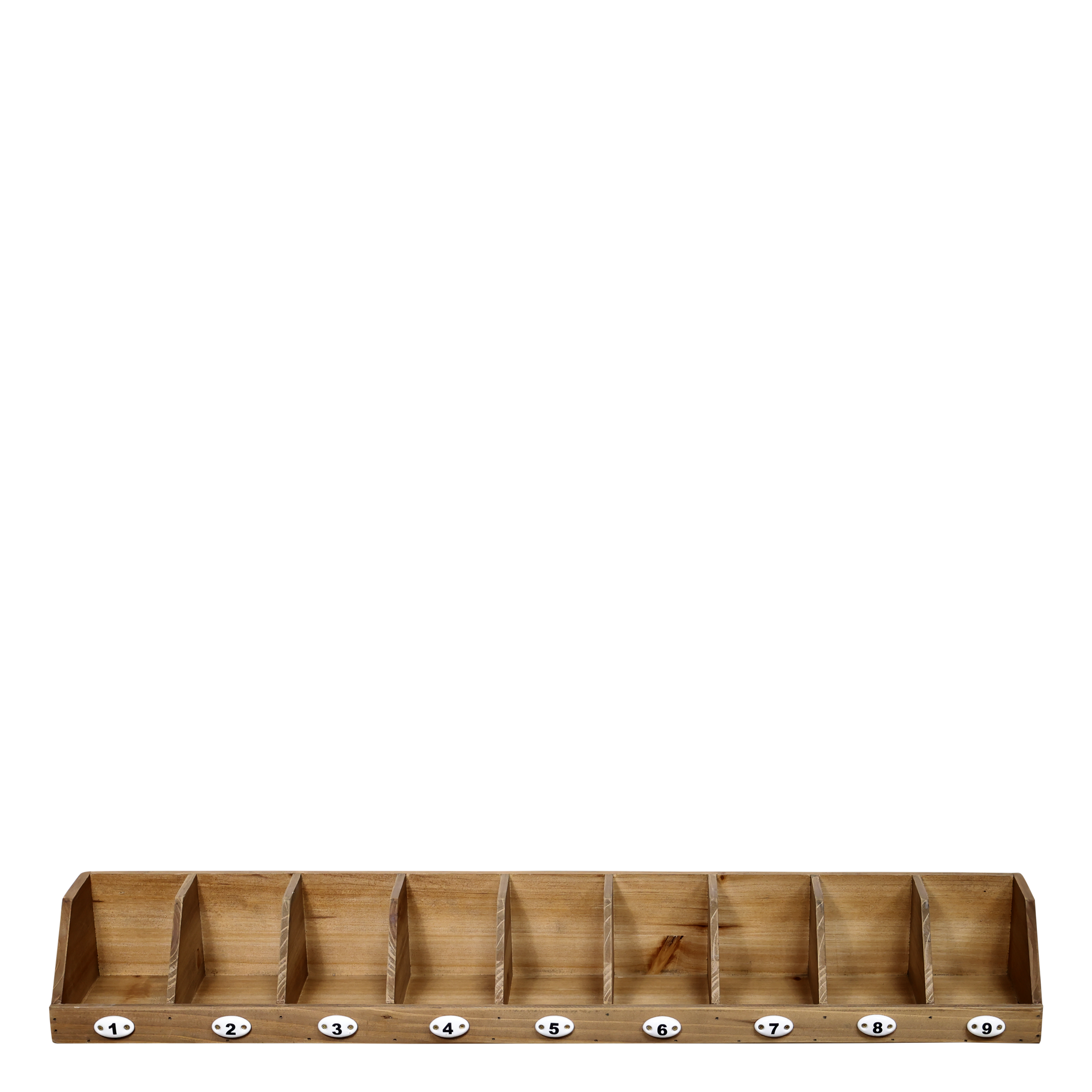 Sorting rack with 9 compartments - H11/L89/B16 cm - Natural - 2
