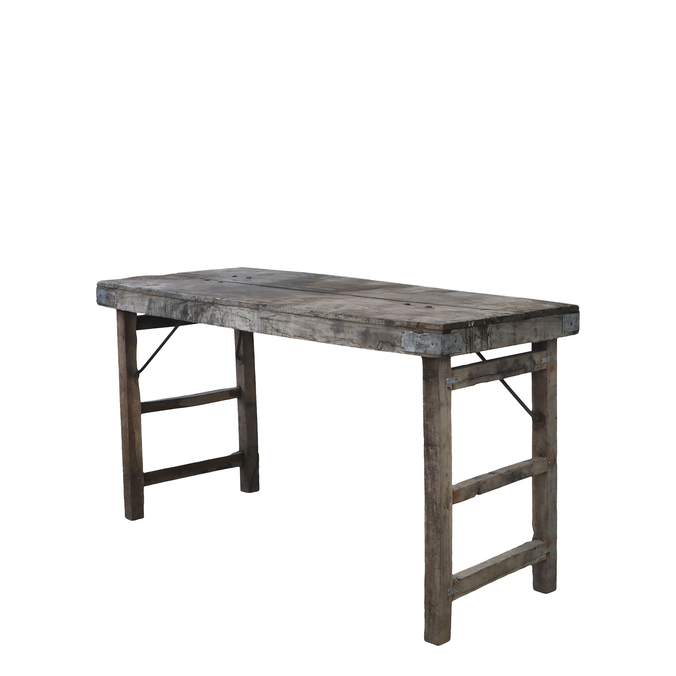 Grimaud old wooden table - H67/L120/B60 cm - Natural - 3