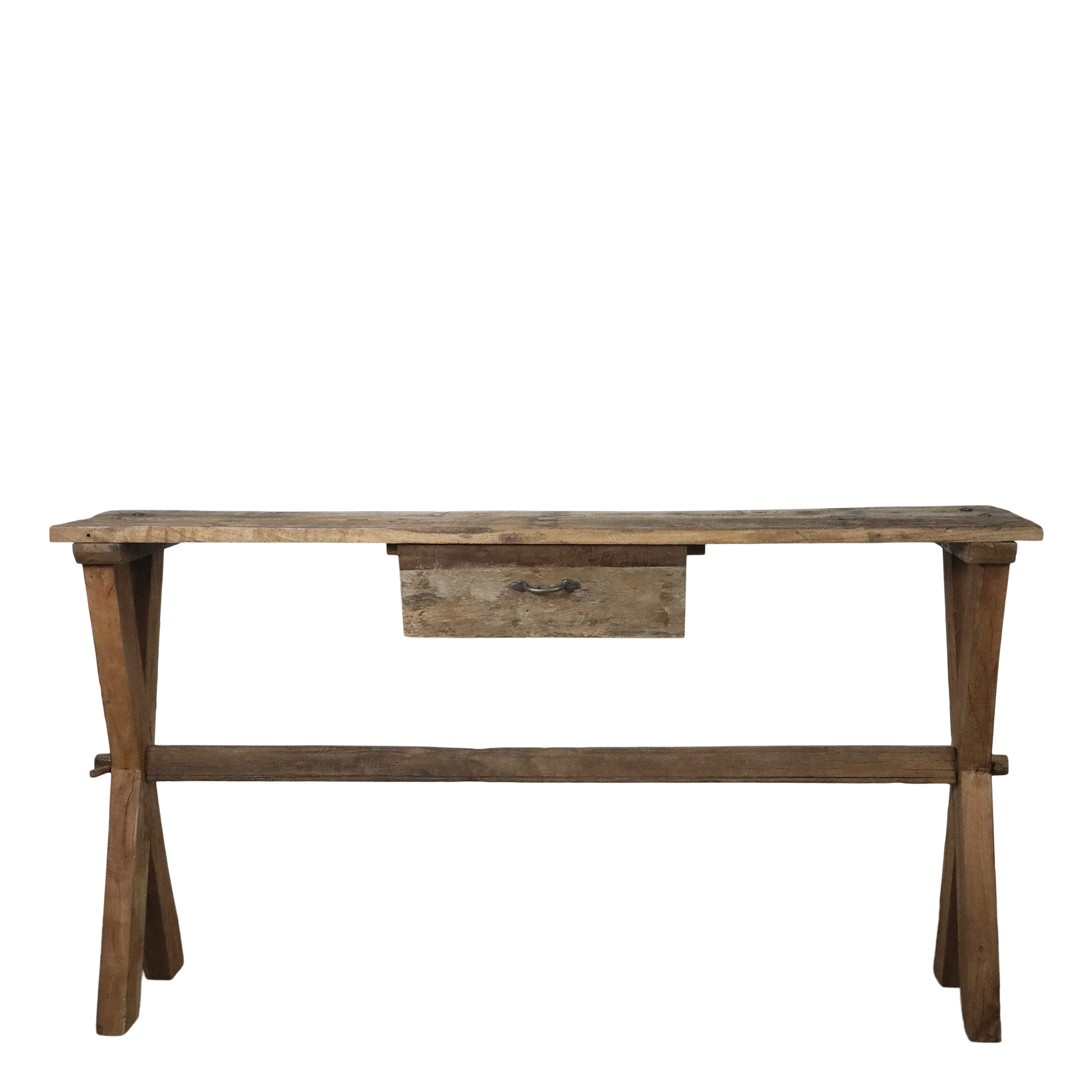 Grimaud Table with drawer - H85/L152/B36 cm - Natural - 2