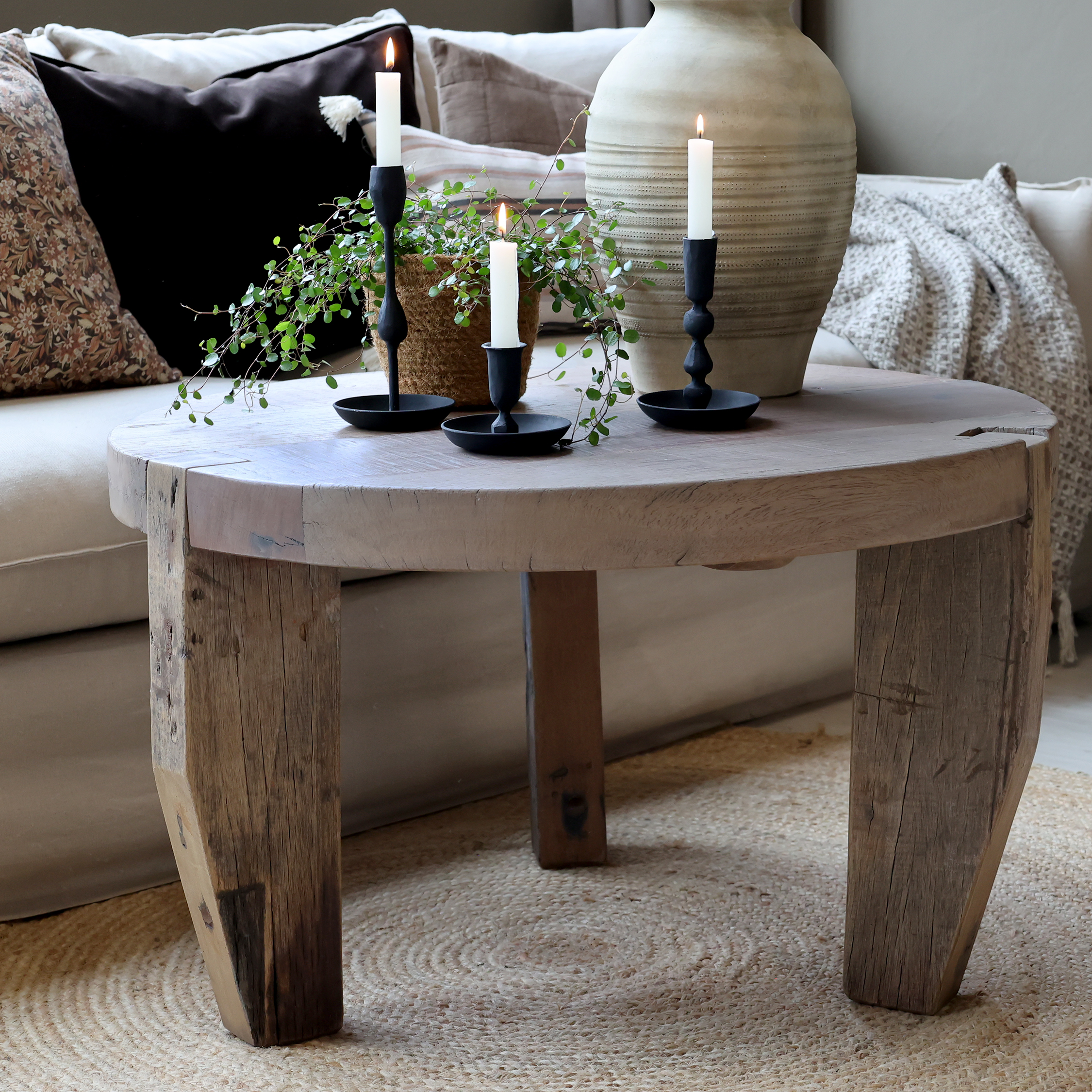 Grimaud coffee table - H48/Ø80 cm - Natural
