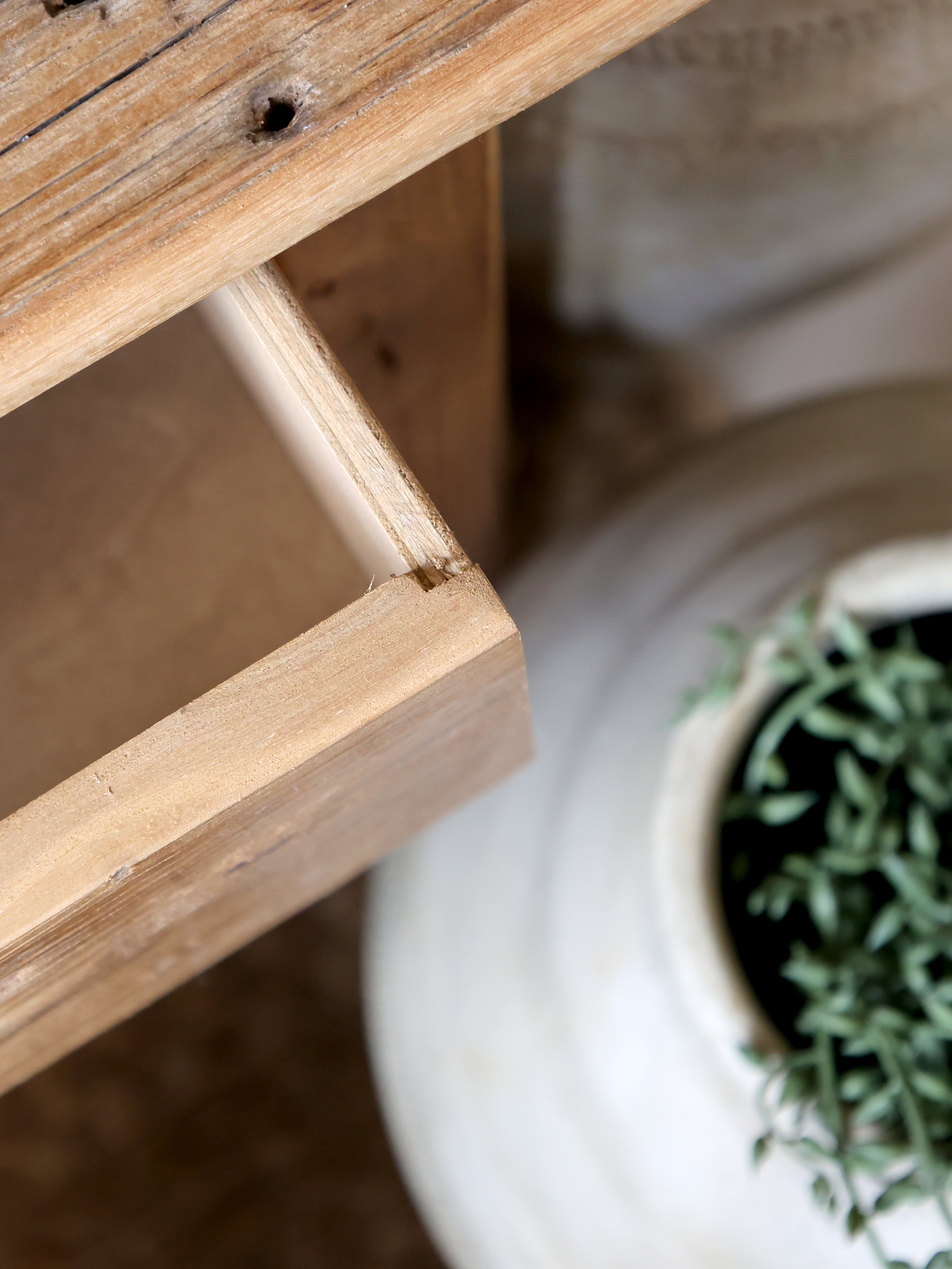 Side table with drawer - H64/L70/W38 cm - Natural - 5