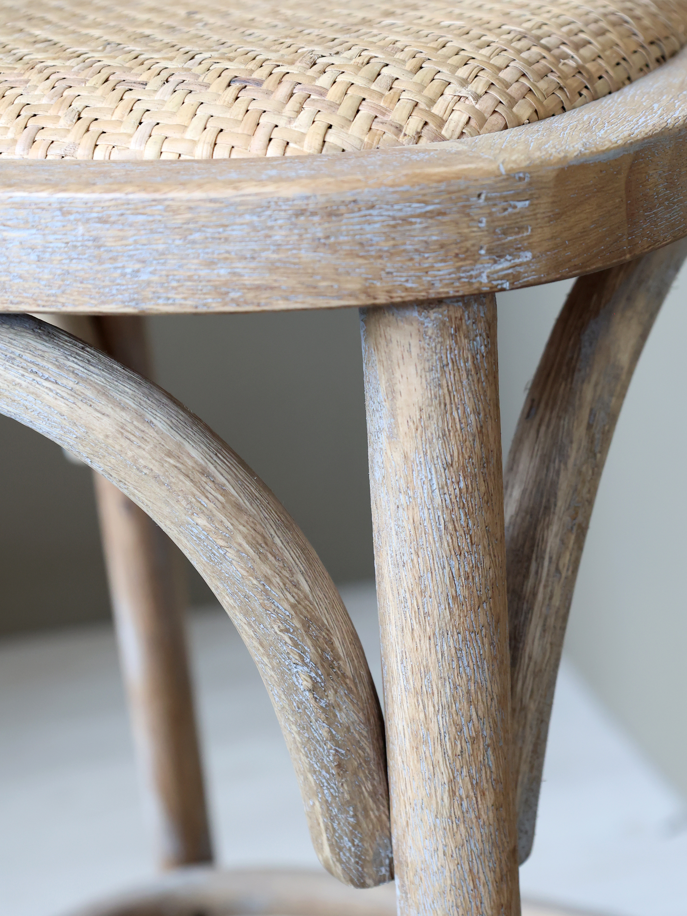 French bar stool with seat and back - Rattan - H92/L40/B45 cm - Natural - 7