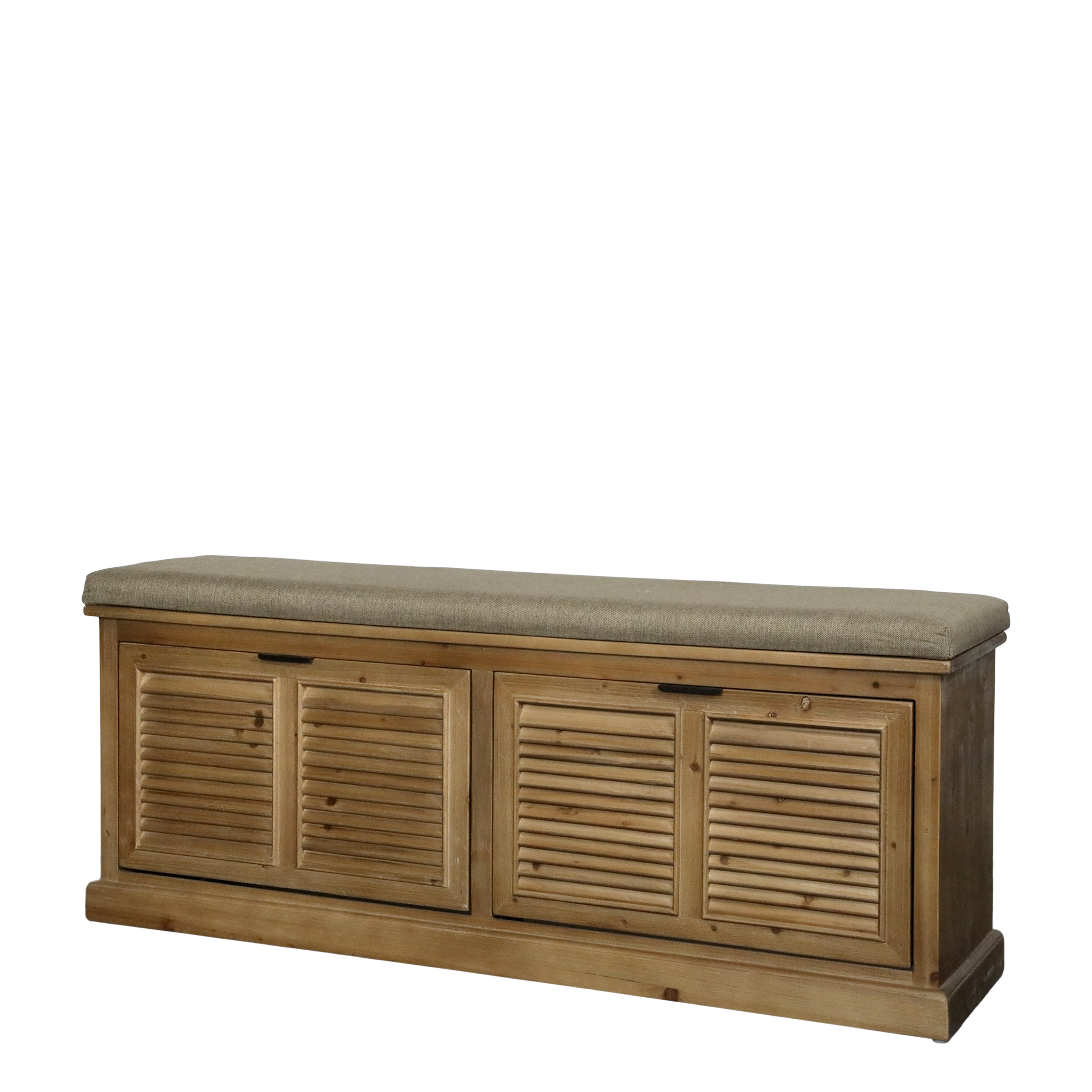 Bench with cushion and 2 tiltable drawers - H50/L110/W30 cm - Natural - 2