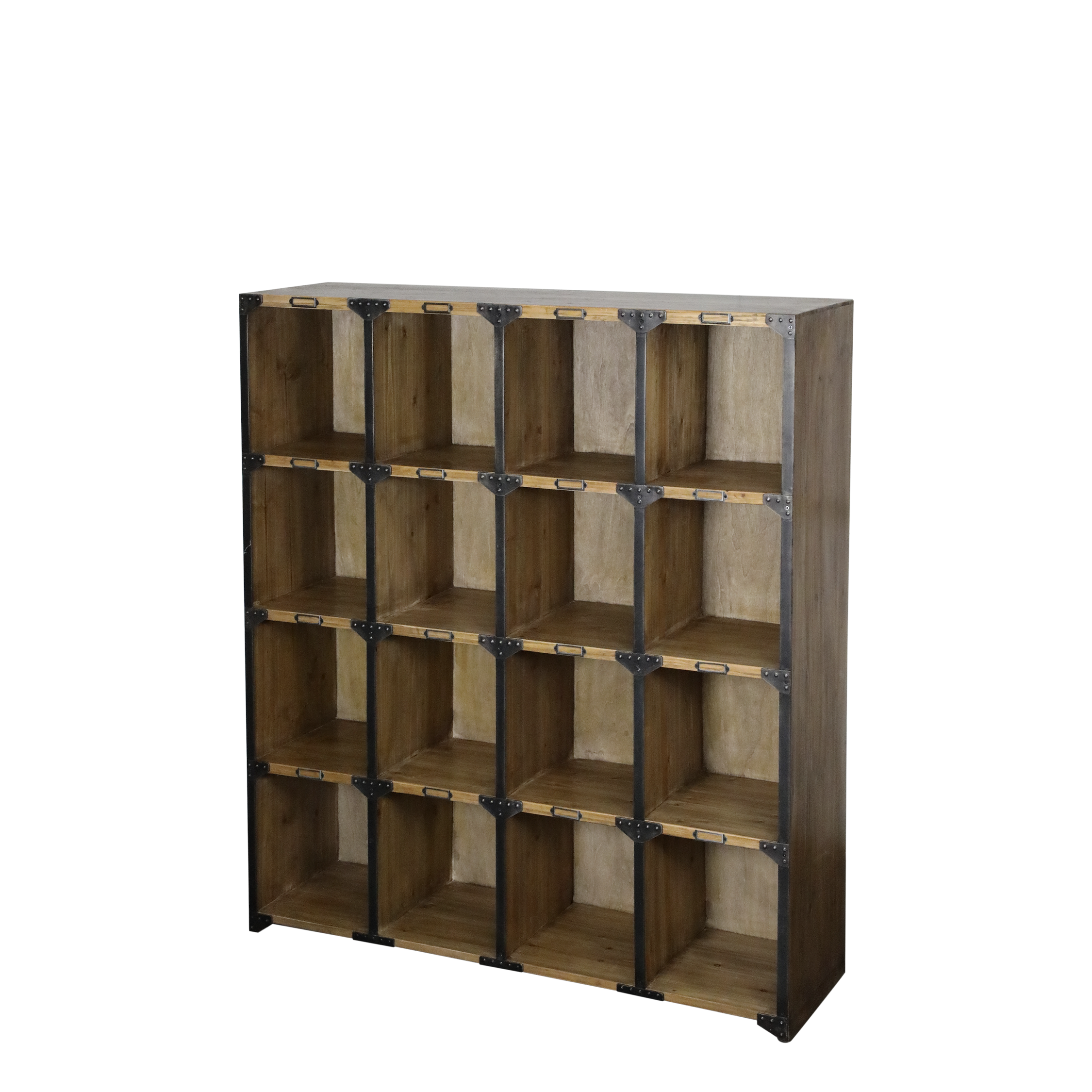 Bookcase with compartments - H116/L100/W30 cm - Natural - 2