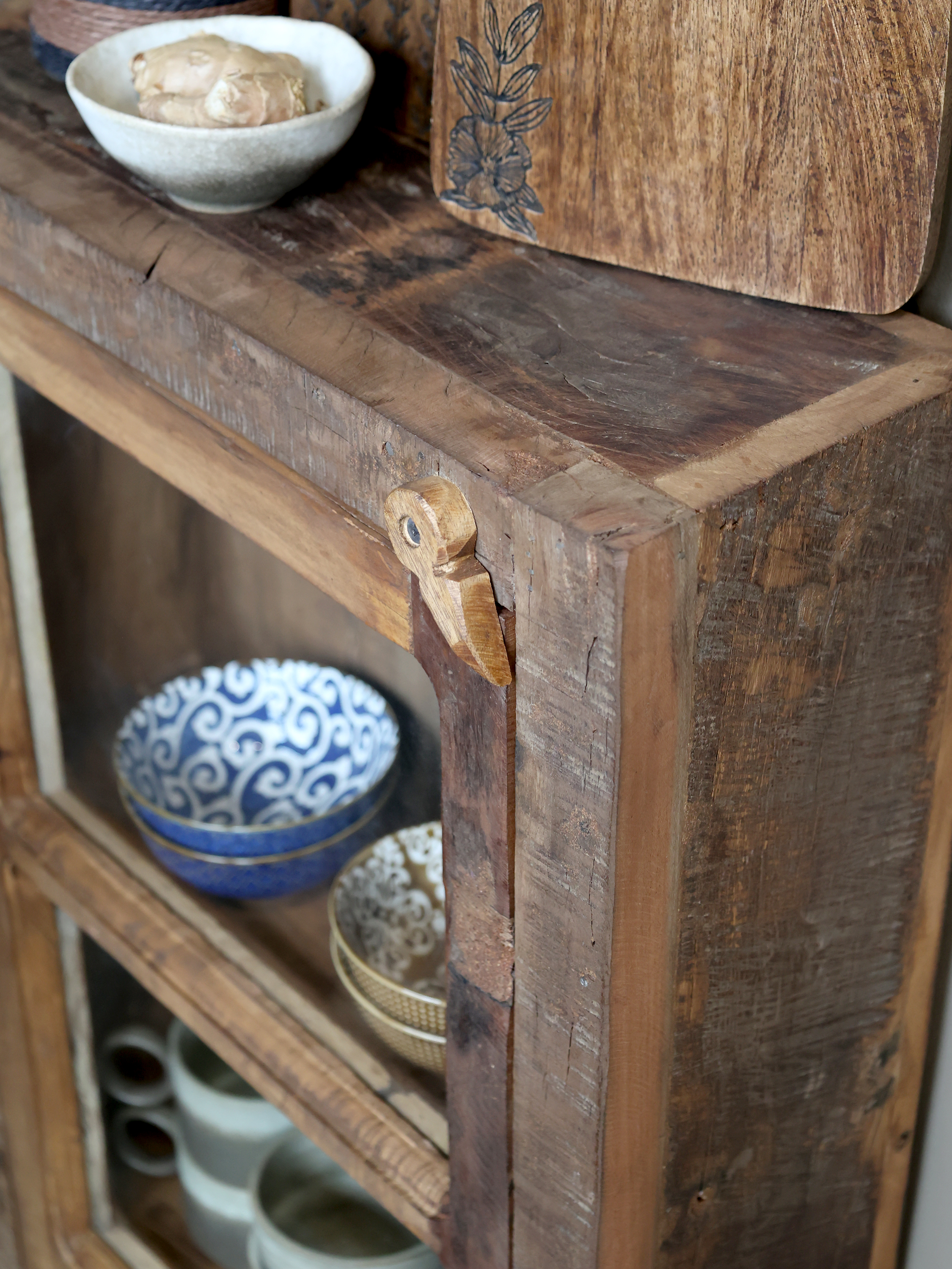 Grimaud Display cabinet - H105/L47/W18 cm - Natural - 4