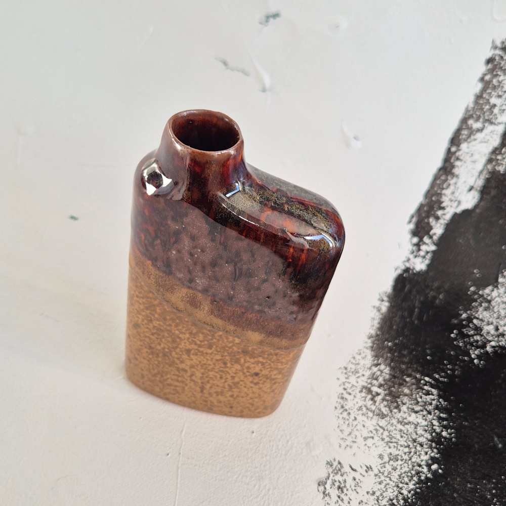 vintage VAS assymetrisk i bruna nyanser, h 15,5 cm - 2