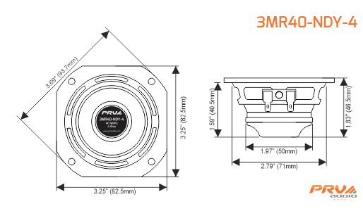 PRV Audio 3MR40-NDY-4 – 3″ - 11