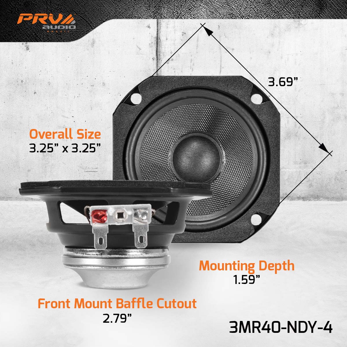 PRV Audio 3MR40-NDY-4 – 3″ - 4