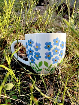 Tekopp 0,5 L, Förgätmigej 