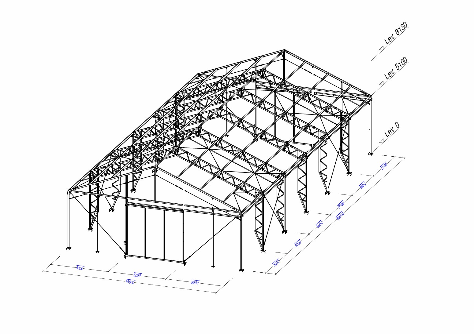 Teräsrunkoinen peltihalli  15x30 metriä - 2