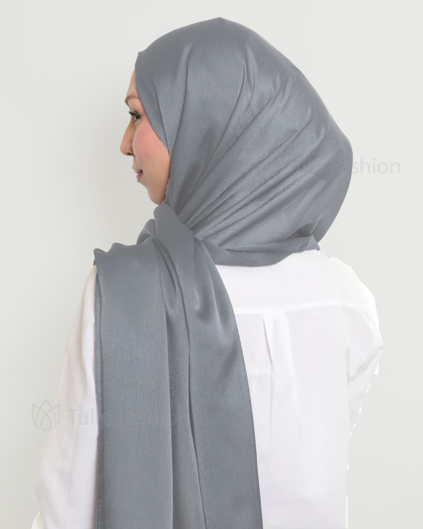 Hijab - Metallic Satin - Dark Gray