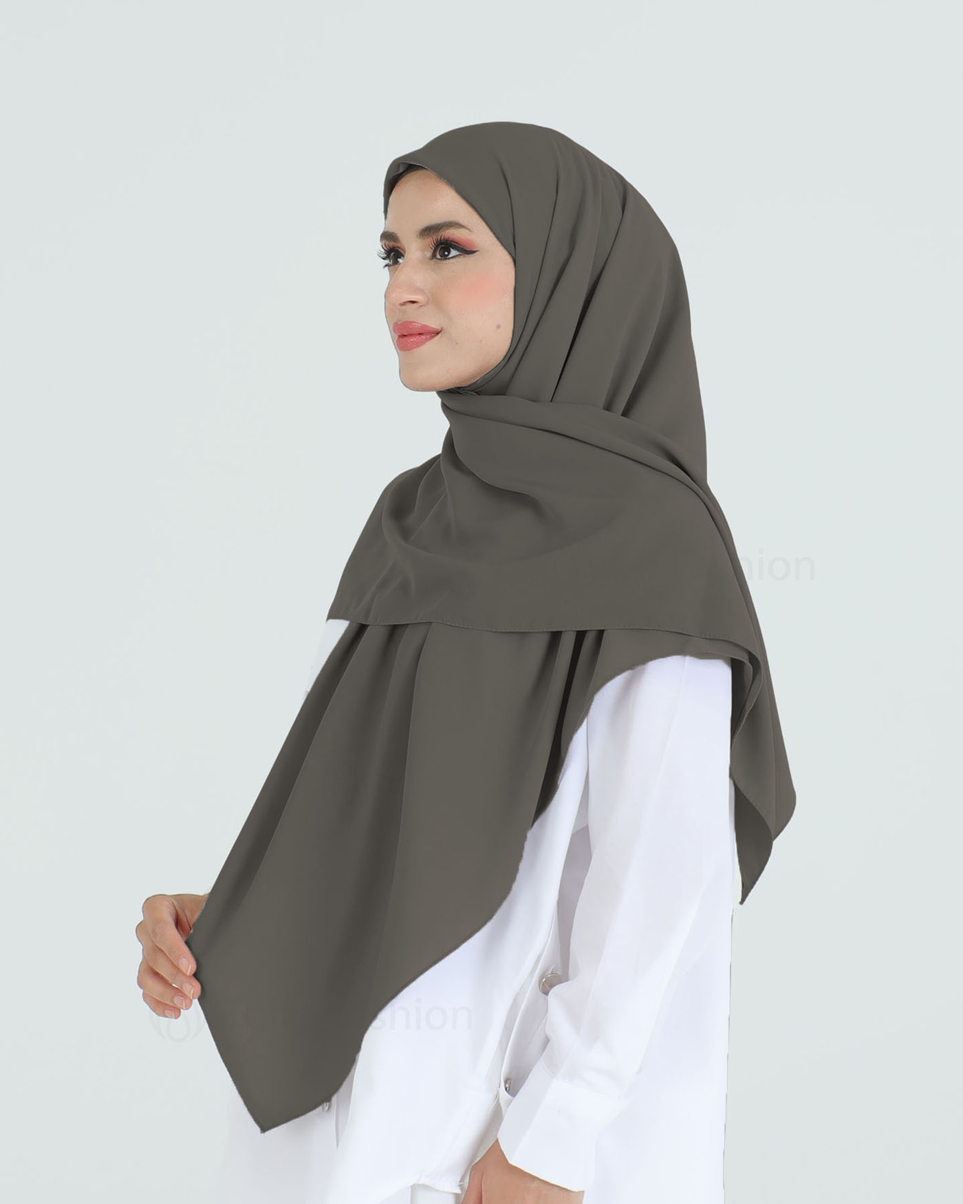 Hijab - Square Medina Lyx Chiffon 120 cm - Dark Brown