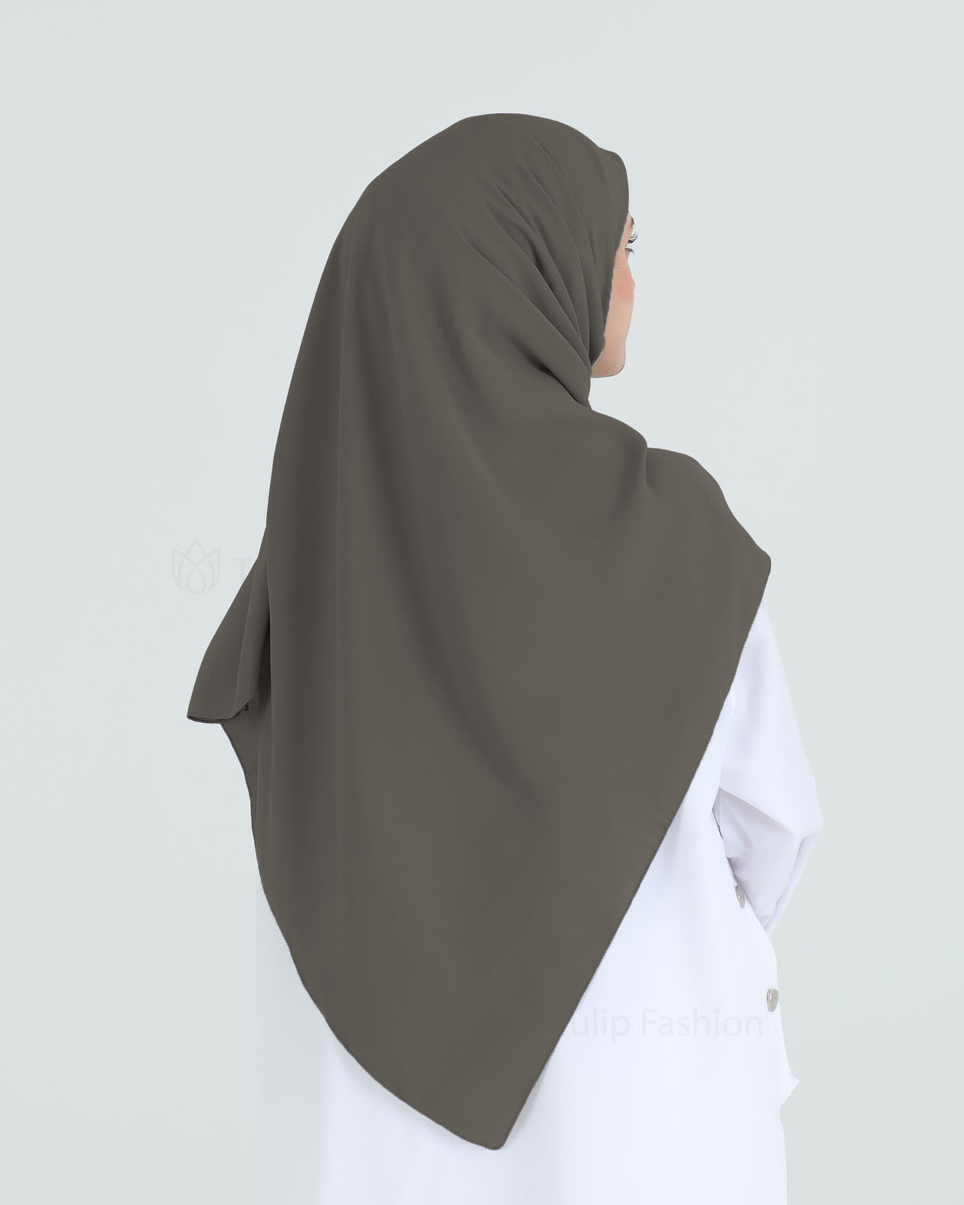 Hijab - Square Medina Lyx Chiffon 120 cm - Dark Brown - 2
