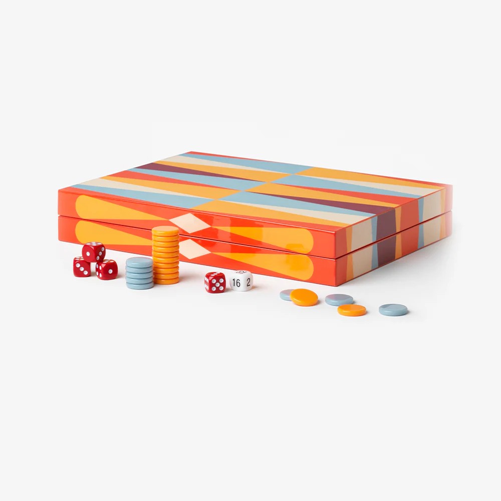Lacquered Backgammon - Röd - 4