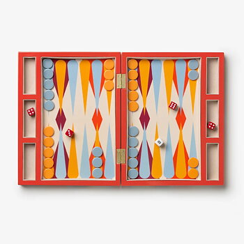 Lacquered Backgammon - Röd