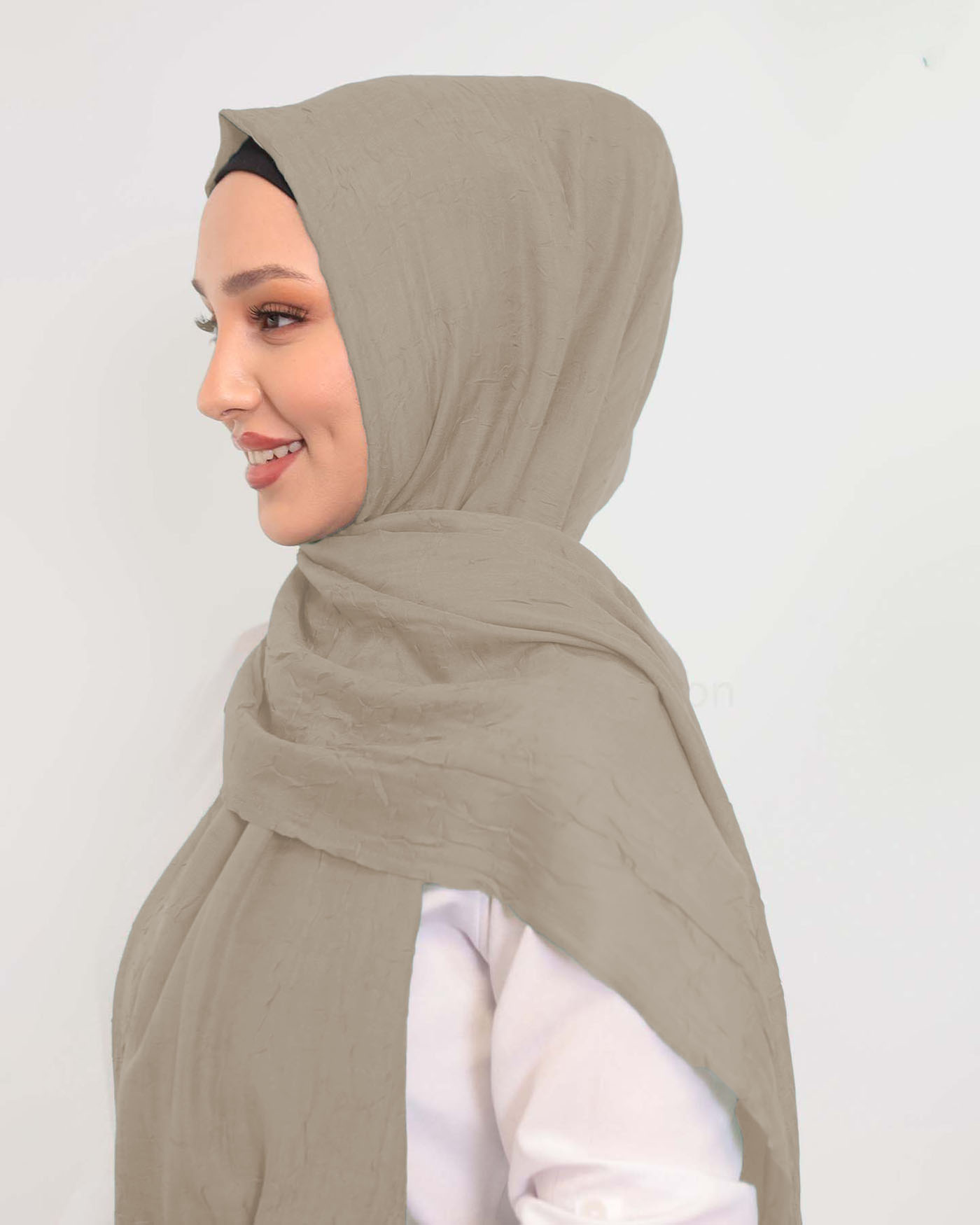 Hijab - Crinkle Woven - Nude Beige - 2