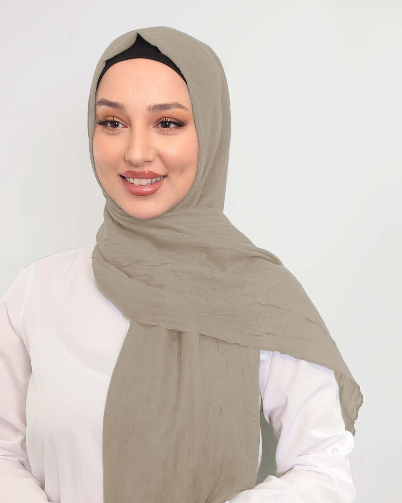 Hijab - Crinkle Woven - Nude Beige