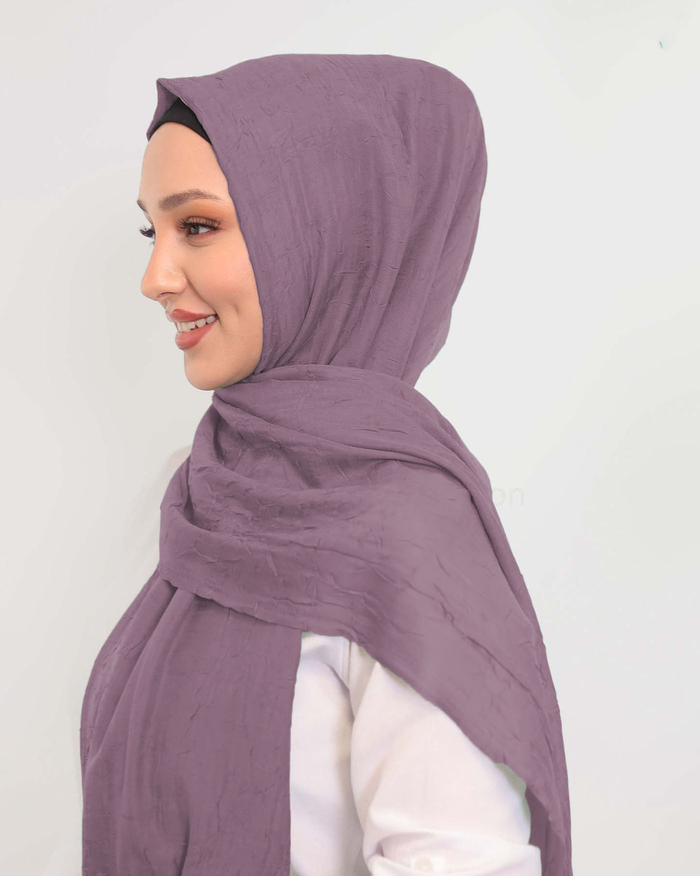 Hijab - Crinkle Woven - Mauve - 2