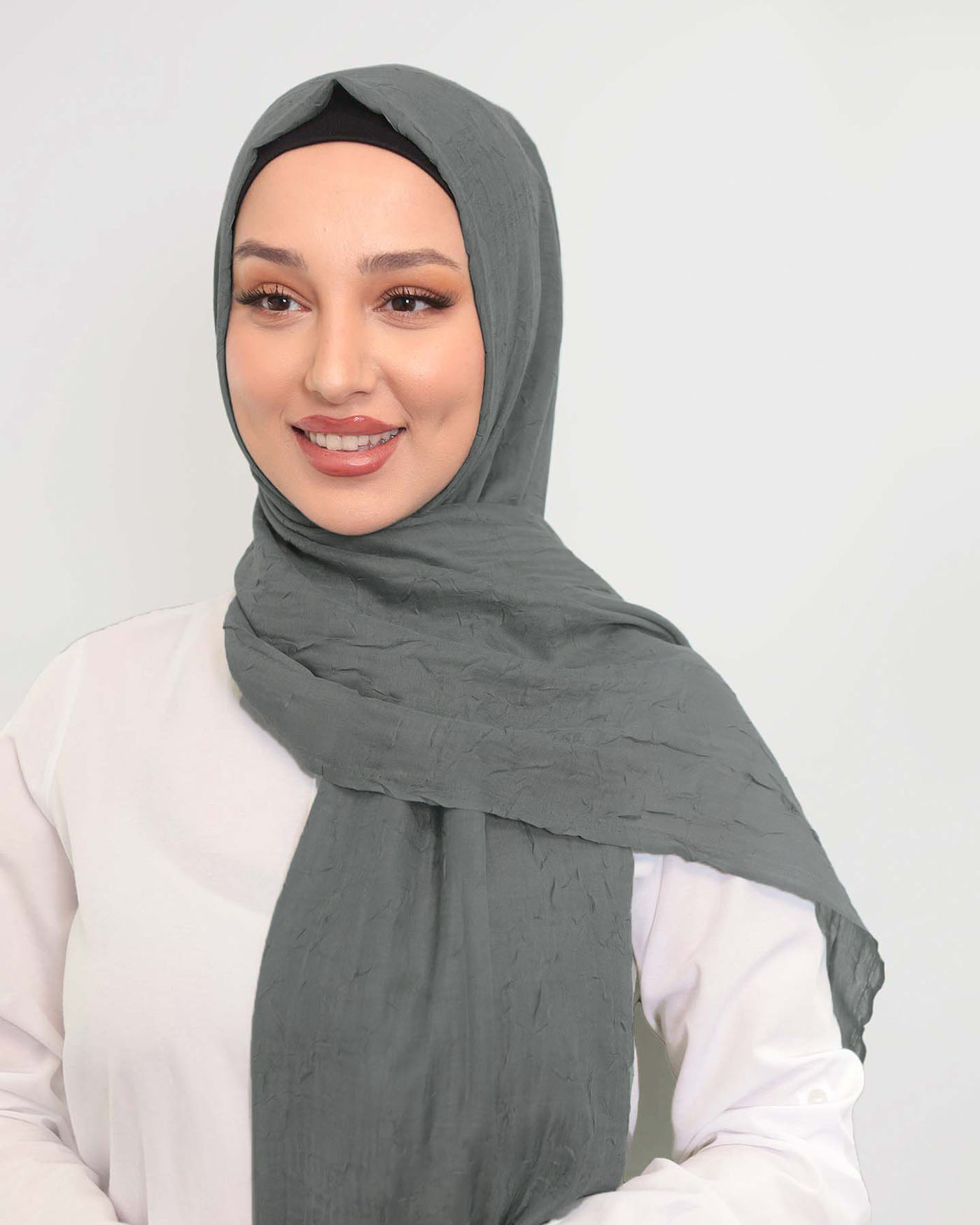 Hijab - Crinkle Woven - Dark Gray