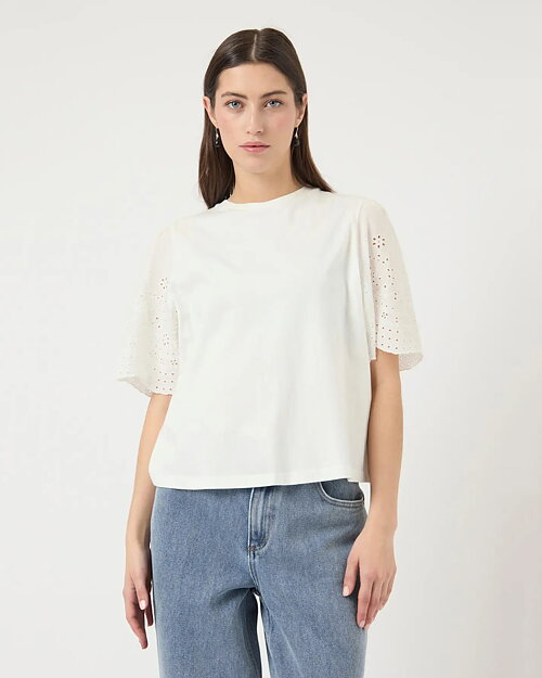 Topp Lex genombrutna ärmar offwhite - 2