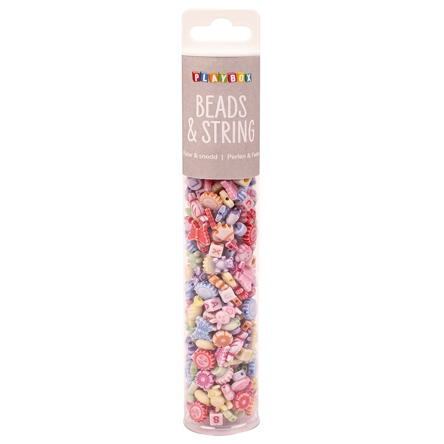 Pärlor och bokstäver pastell 350st