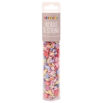 Pärlor och bokstäver pastell 350st