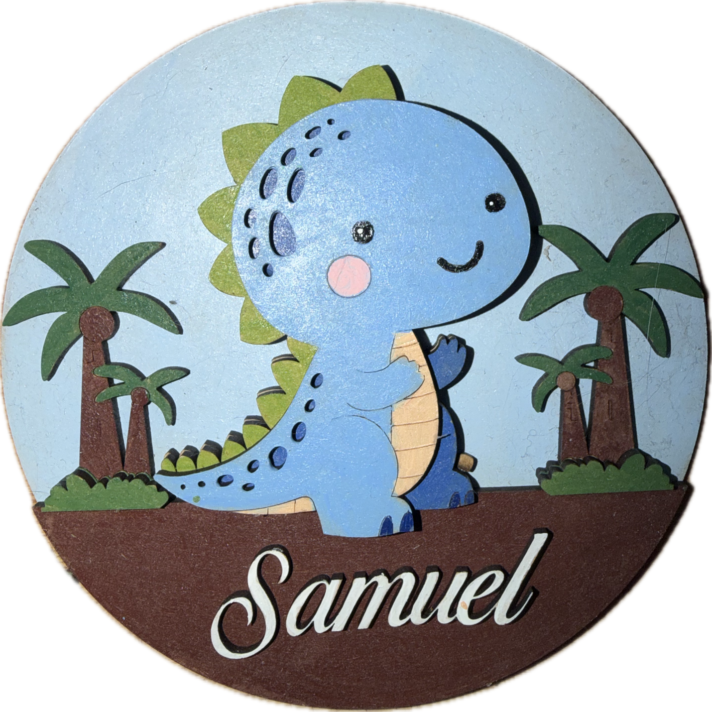 Namnskylt- Söt dinosaurie