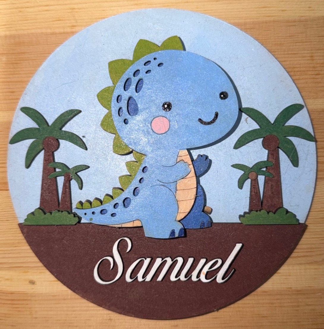 Namnskylt- Söt dinosaurie - 2