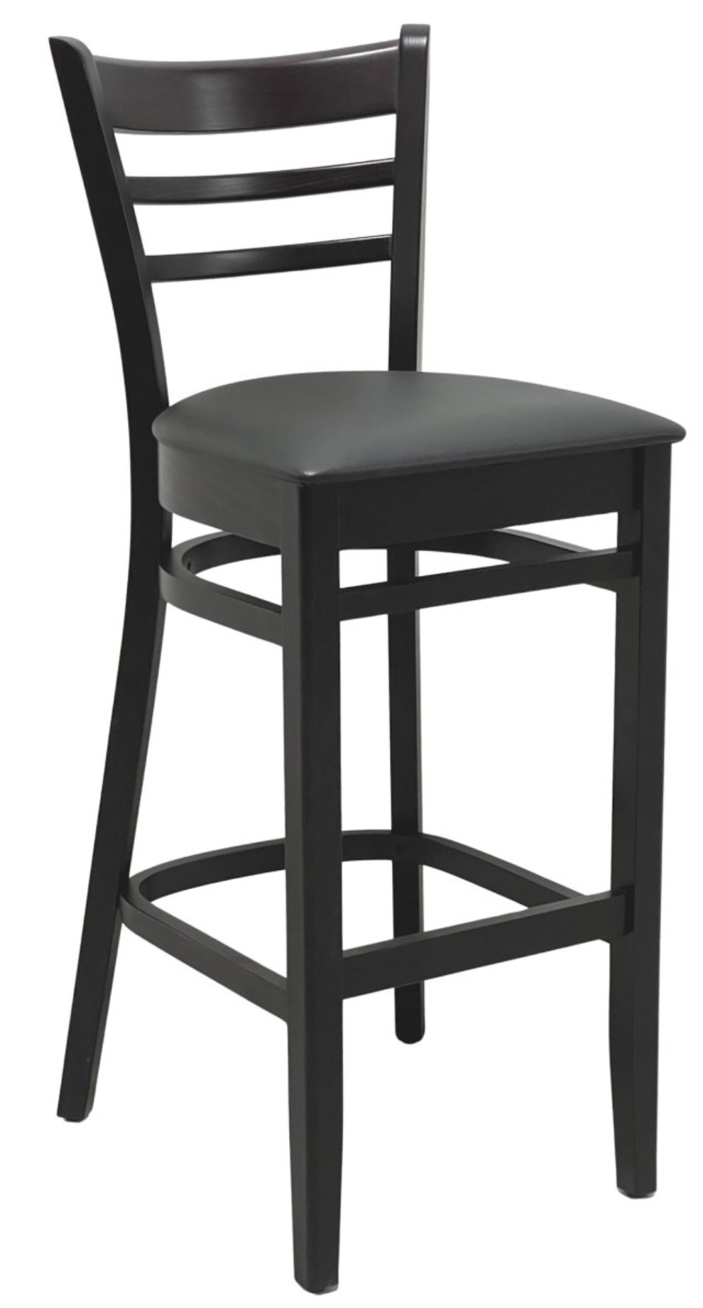Barstol James R, wenge, svart konstläder