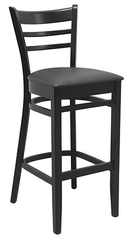 Barstol James R, wenge, svart konstläder