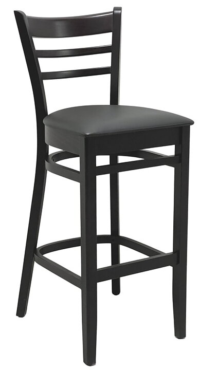 Barstol James R, wenge, svart konstläder
