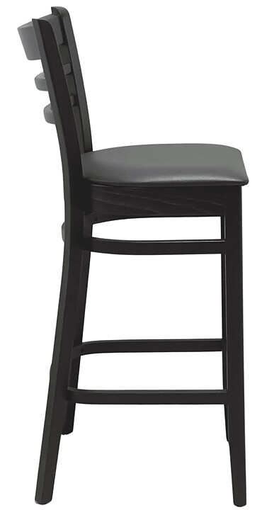 Barstol James R, wenge, svart konstläder