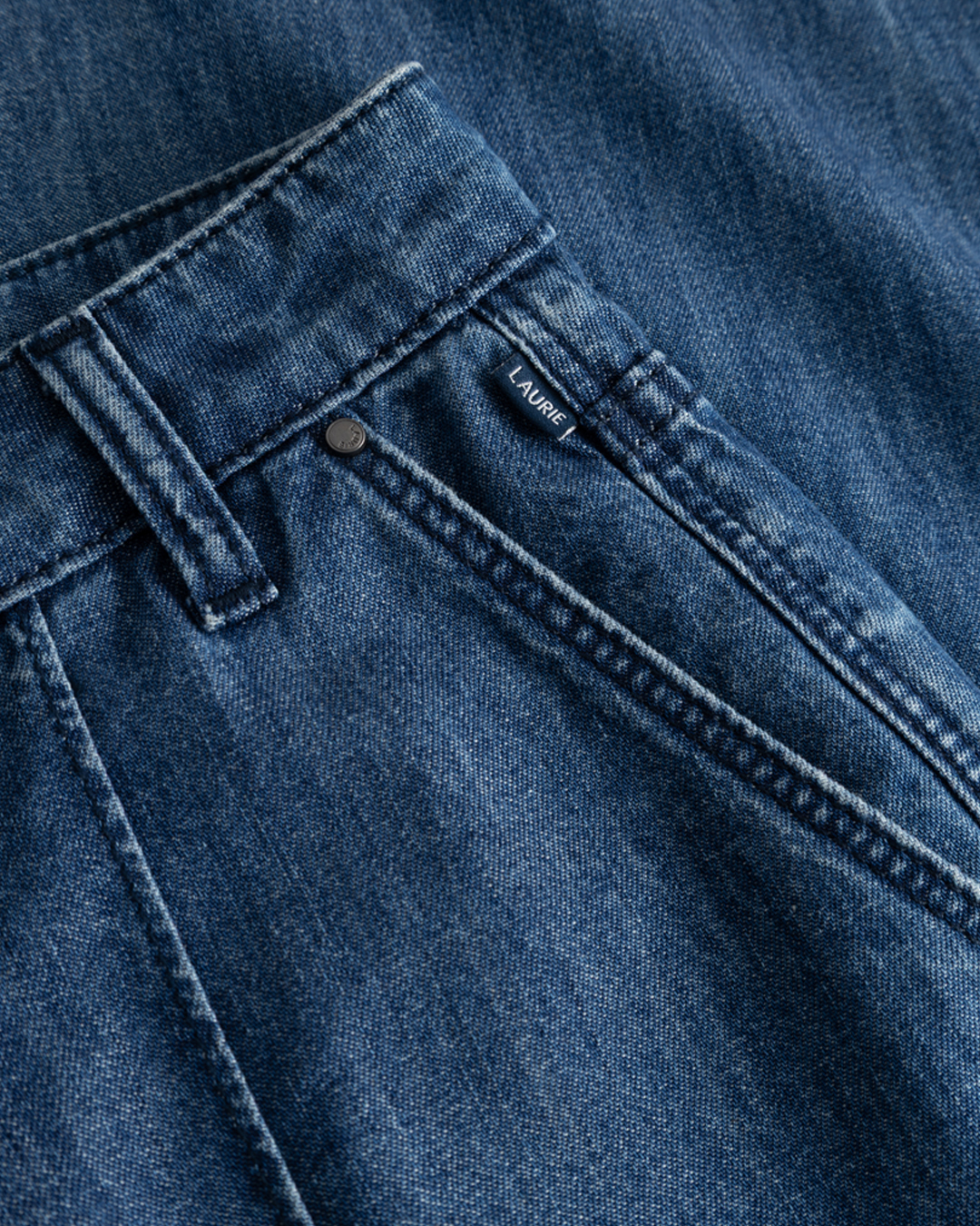 Mirakelbyxa Camille straight cropped blå denim - 4