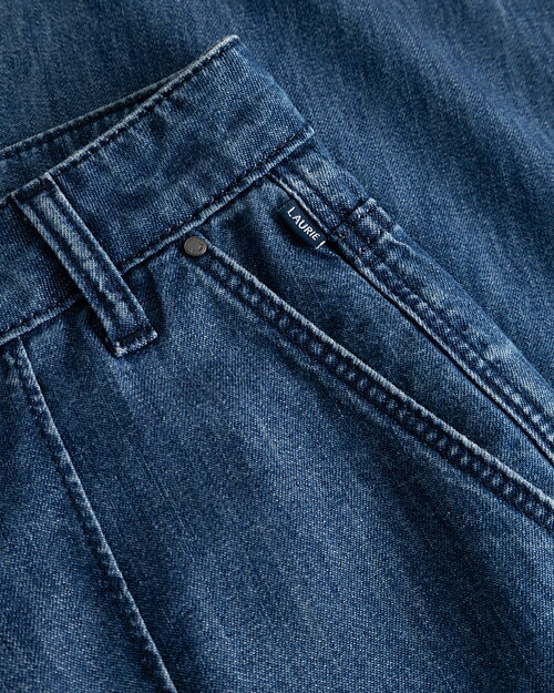 Mirakelbyxa Camille straight cropped blå denim - 4
