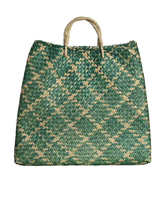 Bliss Check Big Flat Bag Grön  - 2