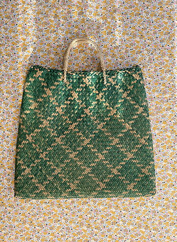 Bliss Check Big Flat Bag Grön 