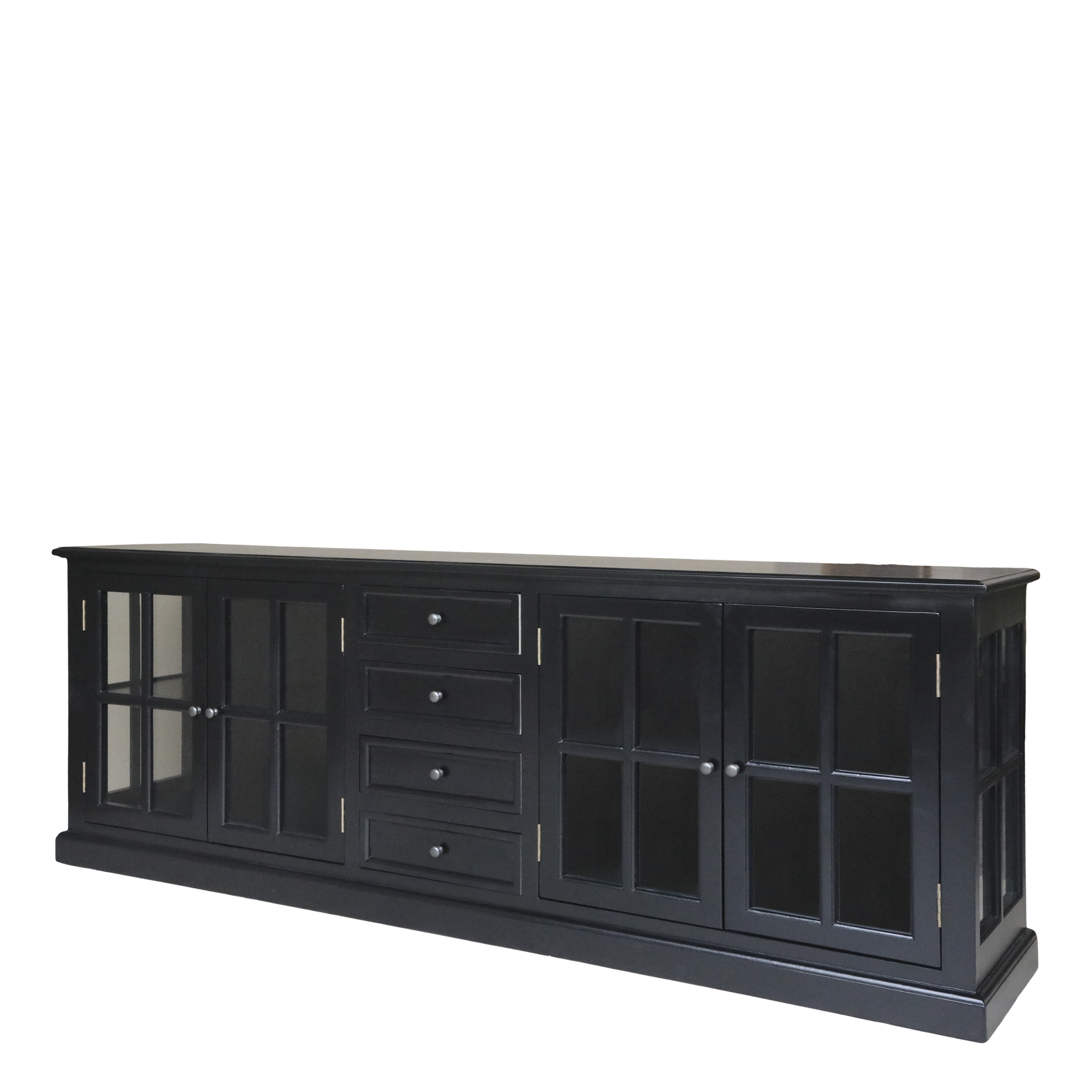 Marseille Display Cabinet - 4 doors and 4 drawers - H80/L220/W45 cm - Black - 2