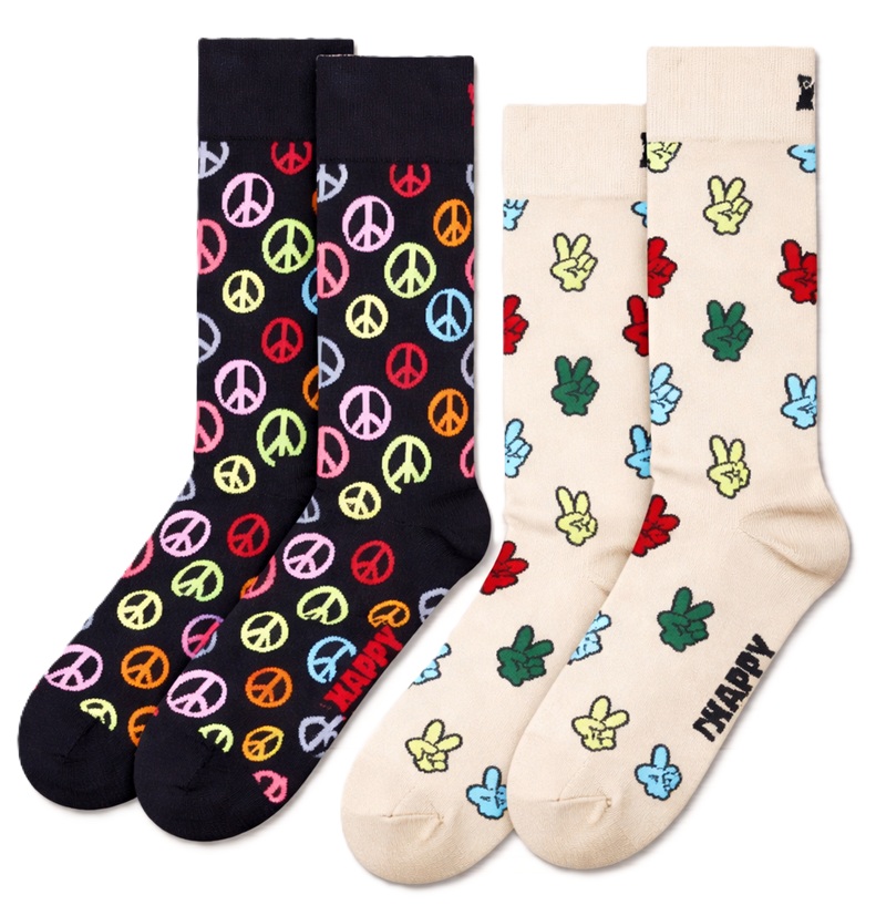 2-Pack Happy Socks  Victory och Peace Socks