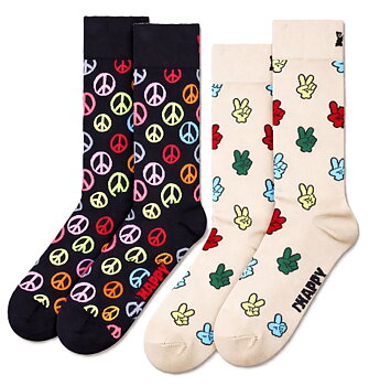 2-Pack Happy Socks  Victory och Peace Socks