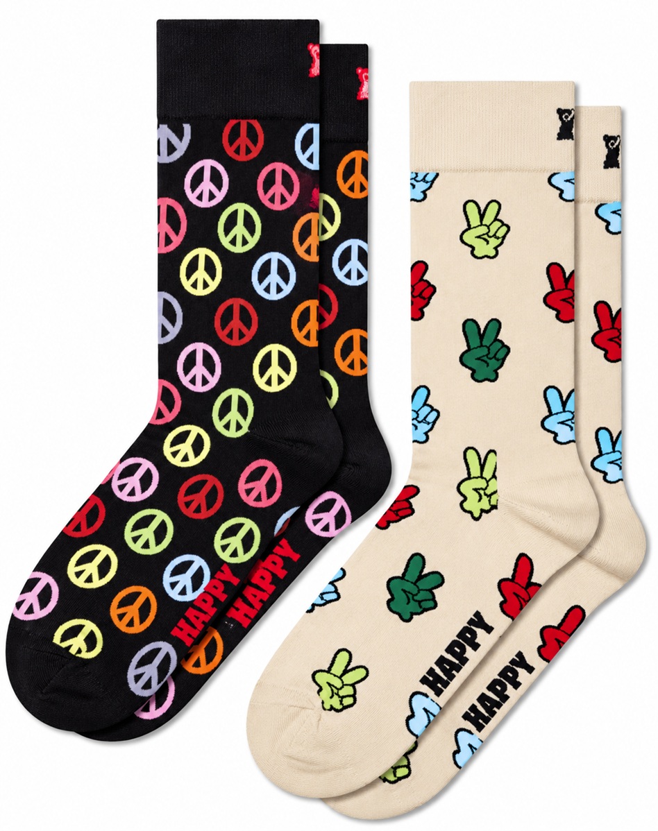2-Pack Happy Socks  Victory och Peace Socks