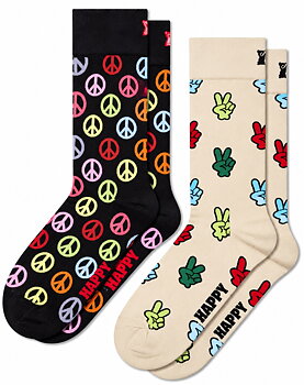 2-Pack Happy Socks  Victory och Peace Socks