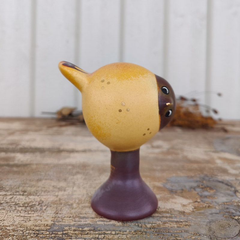 Fågel Fenix Tekla gul/brun av Lisa Larson