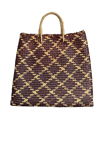 Bliss Check Big Flat Bag Brun 