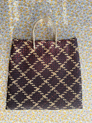 Bliss Check Big Flat Bag Brun 